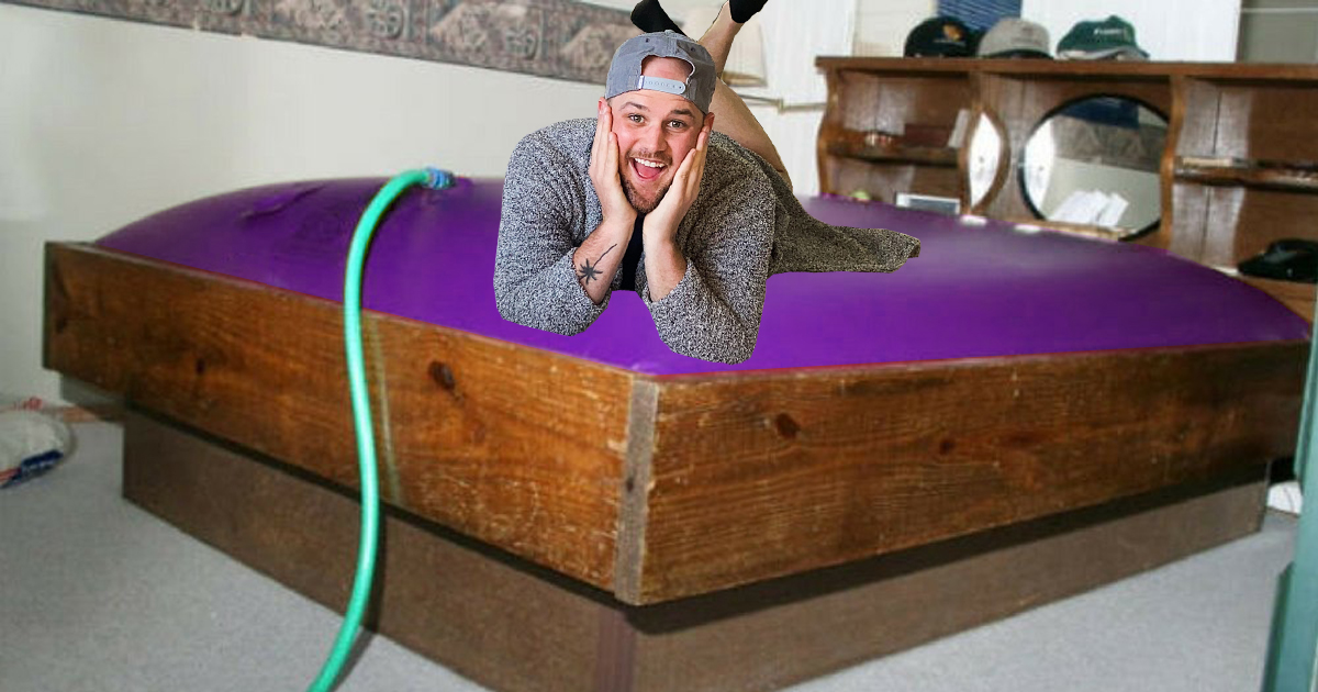 man on waterbed april fools prank