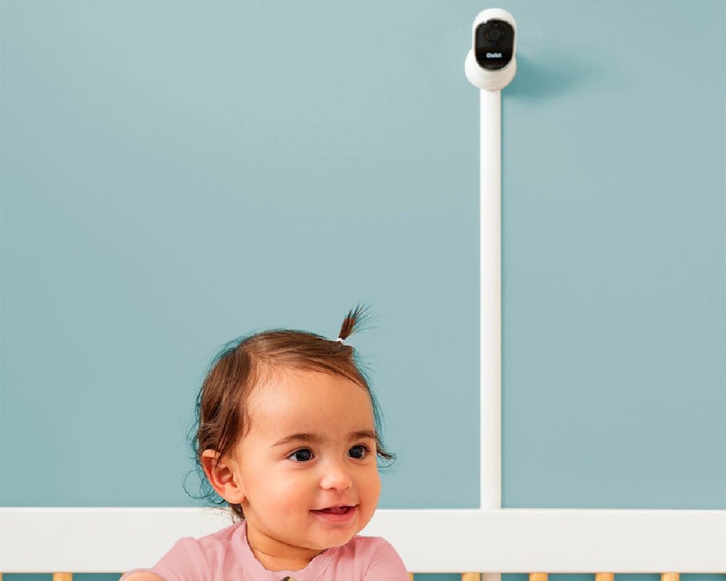 baby monitor above crib