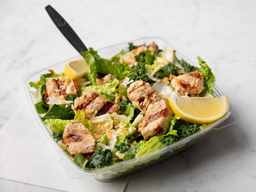 Chick-fil-A salad with lemon wedges