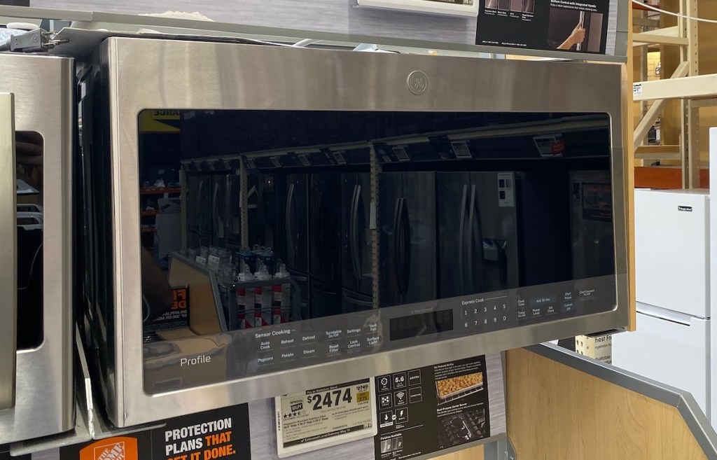 ge profile series microwave on display in store