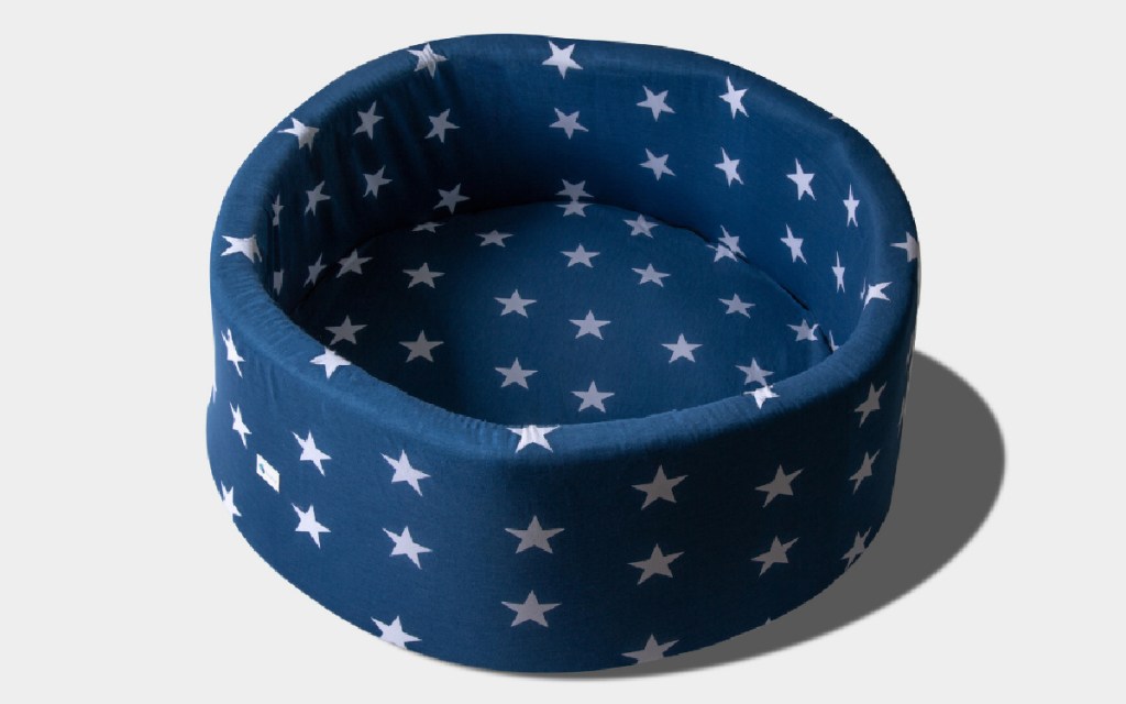 memory foam ball pit navy with stars on it