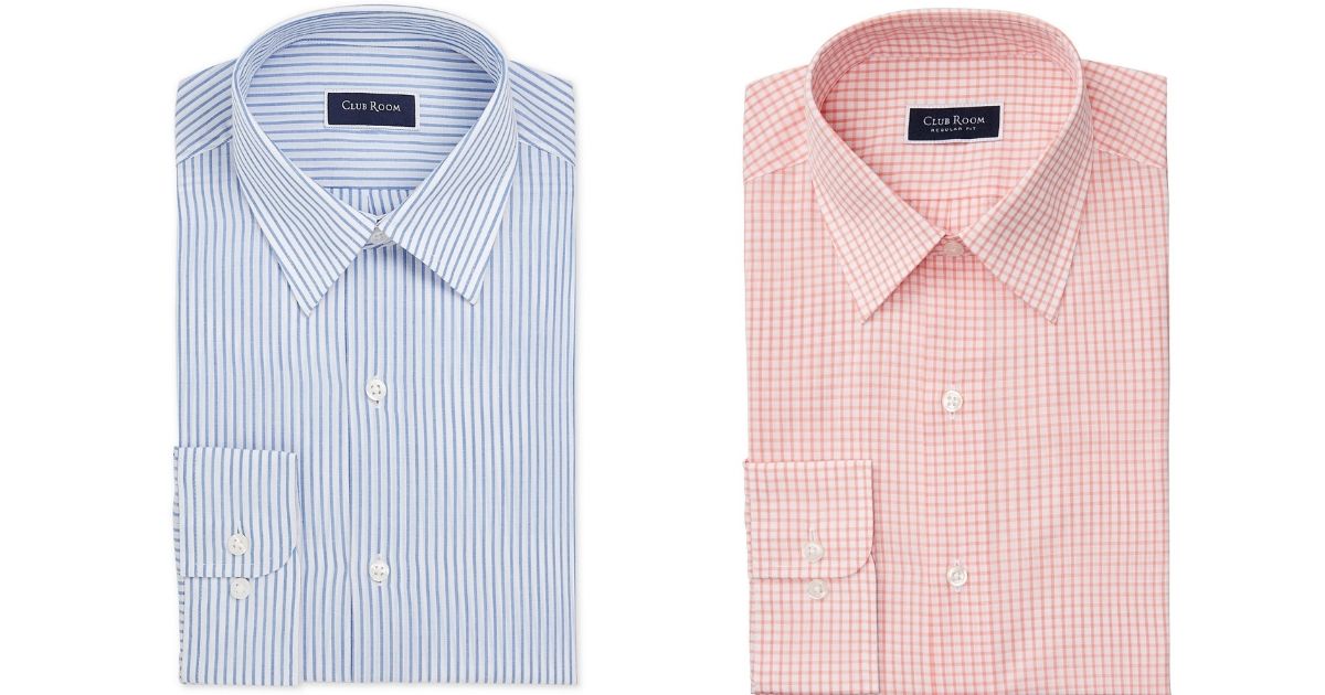 mens striped and checked dress shirts