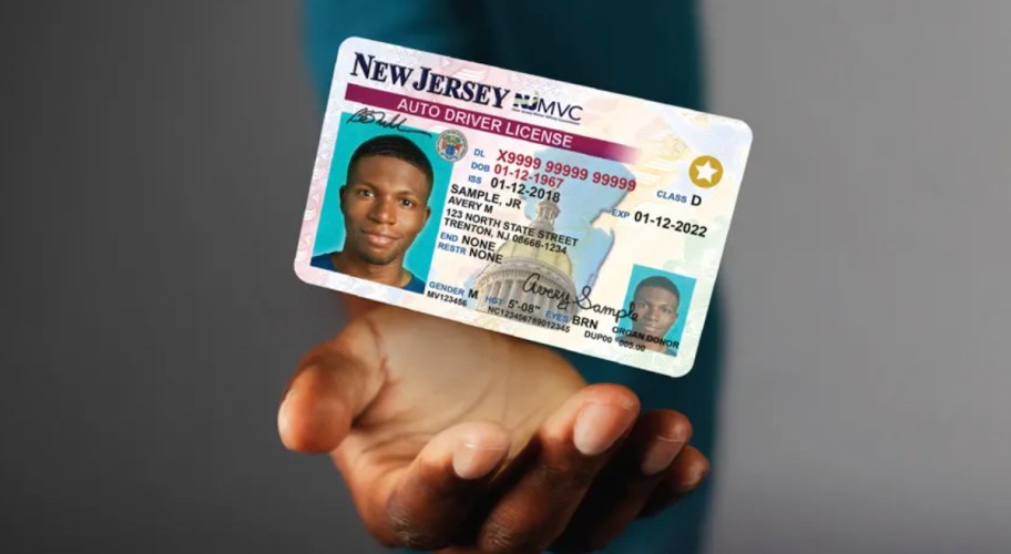 hand holding new jersey real id