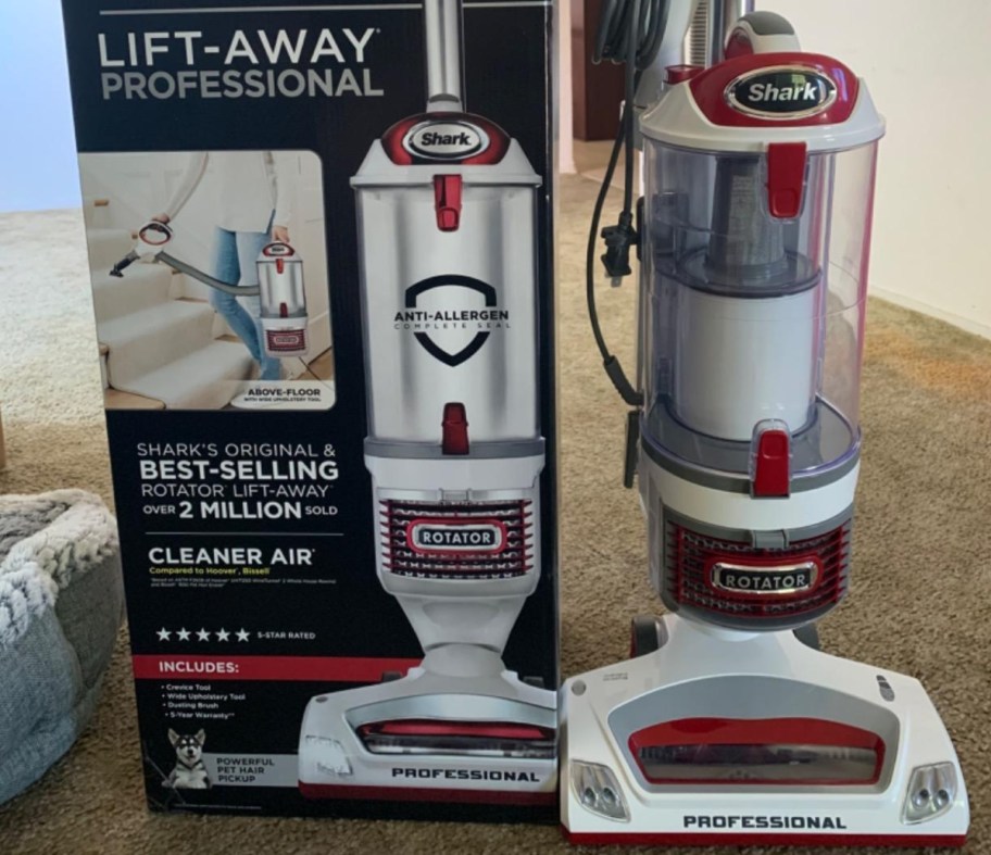 Shark Rotator vacuum next to box