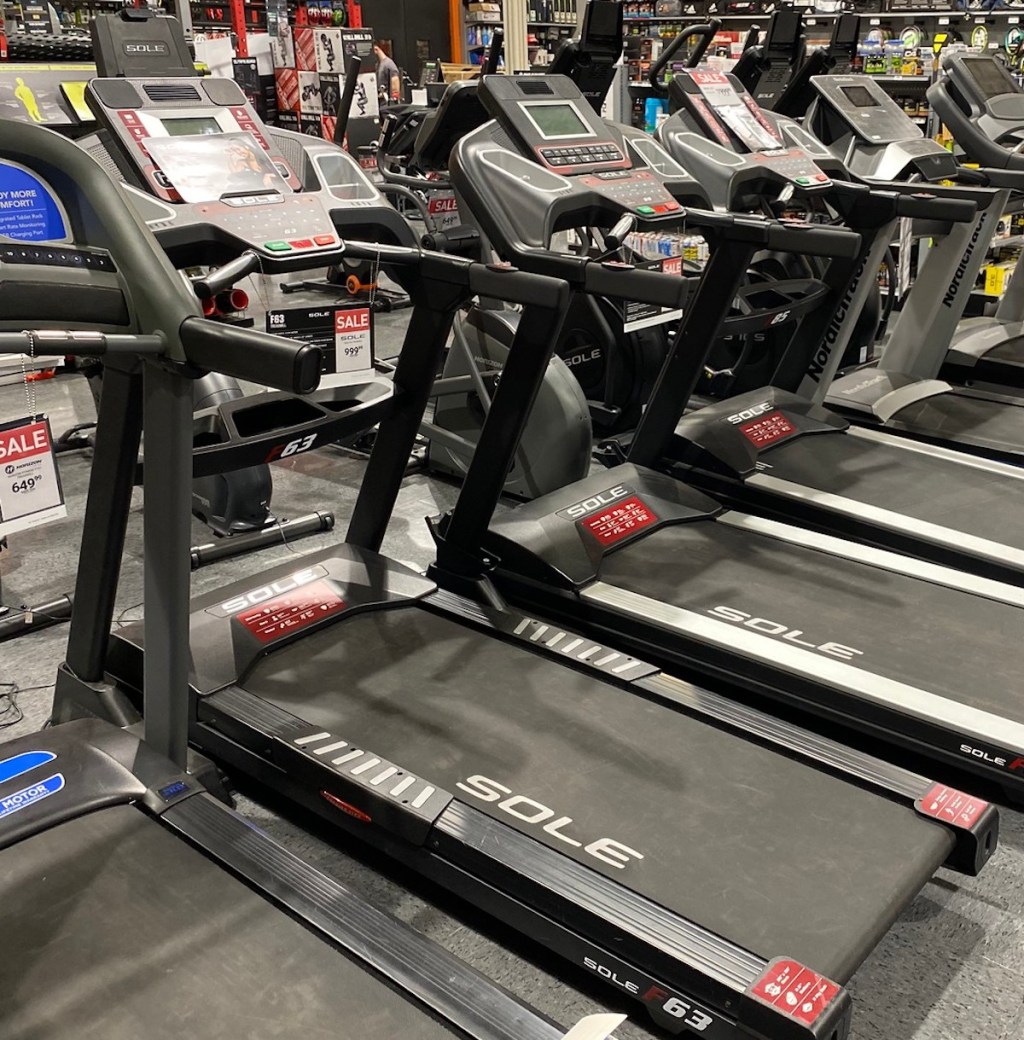 sole 63 treadmill on display at store