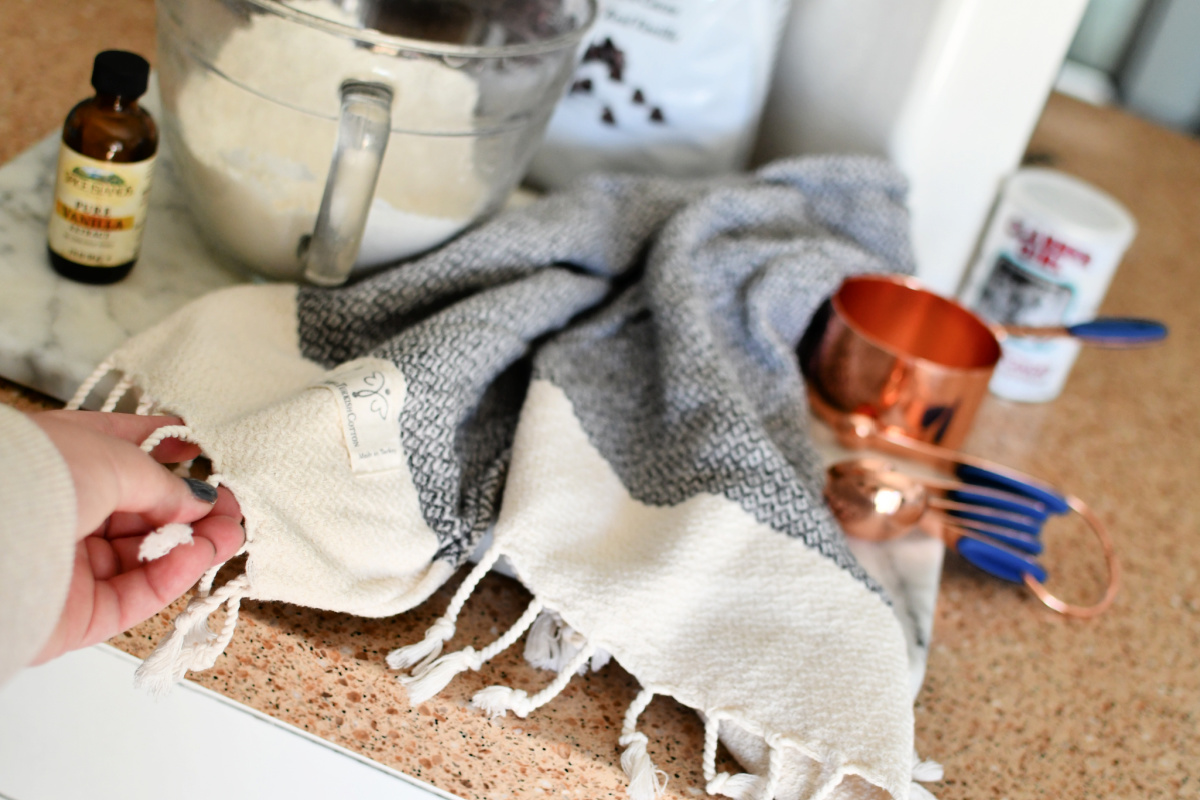 turkish dish towel on the counter 