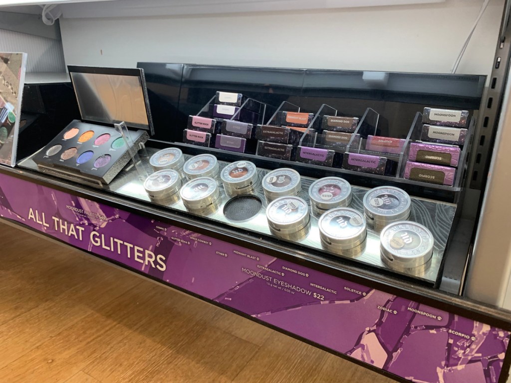 store display of eye make up