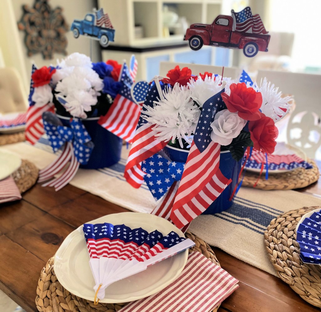 4th of july table from dollar tree