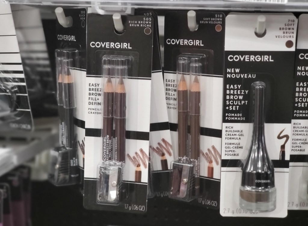 two packs of eyebrown pencils on display in-store