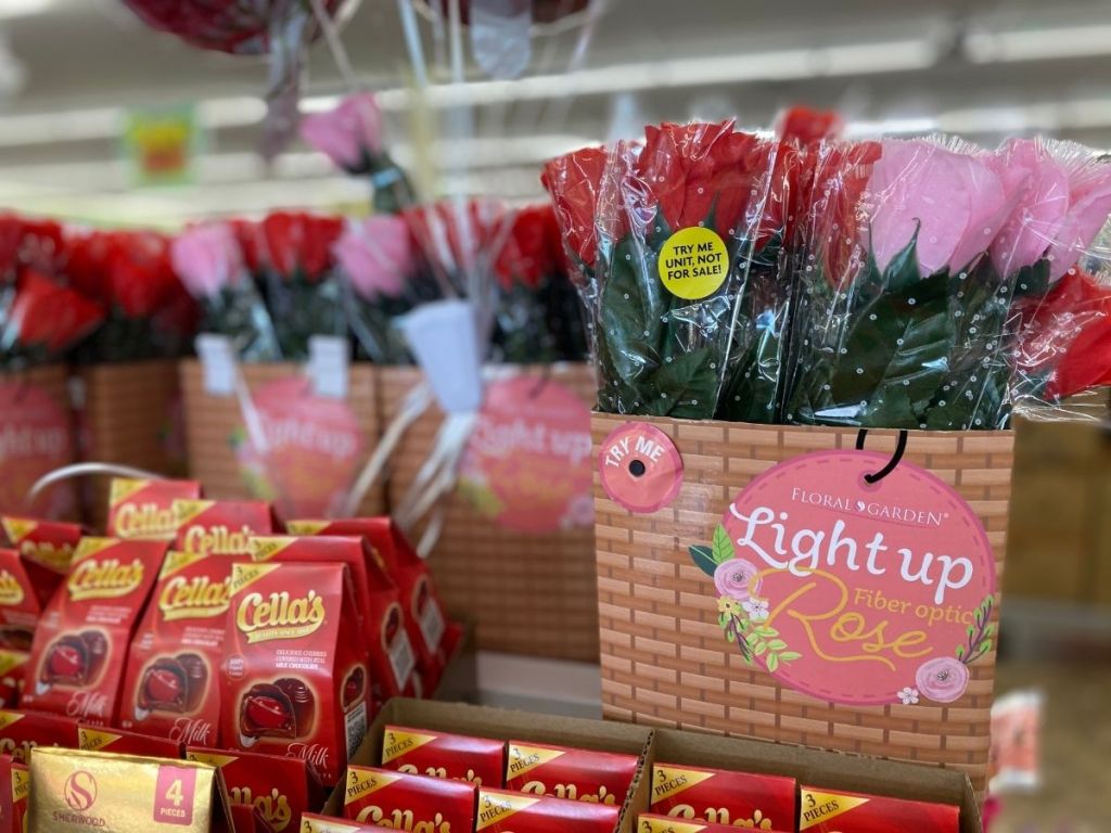 fiberoptic light up roses in store