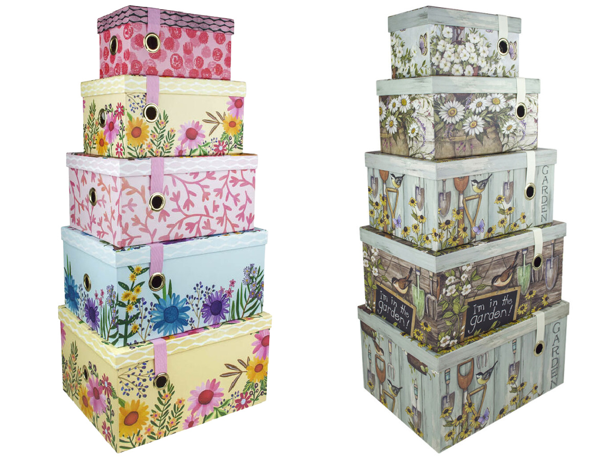 stock images of stacks of decorative boxes