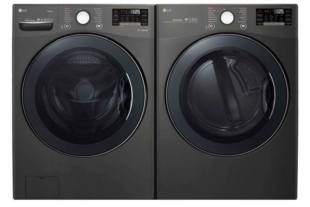 black front load washer and dryer set