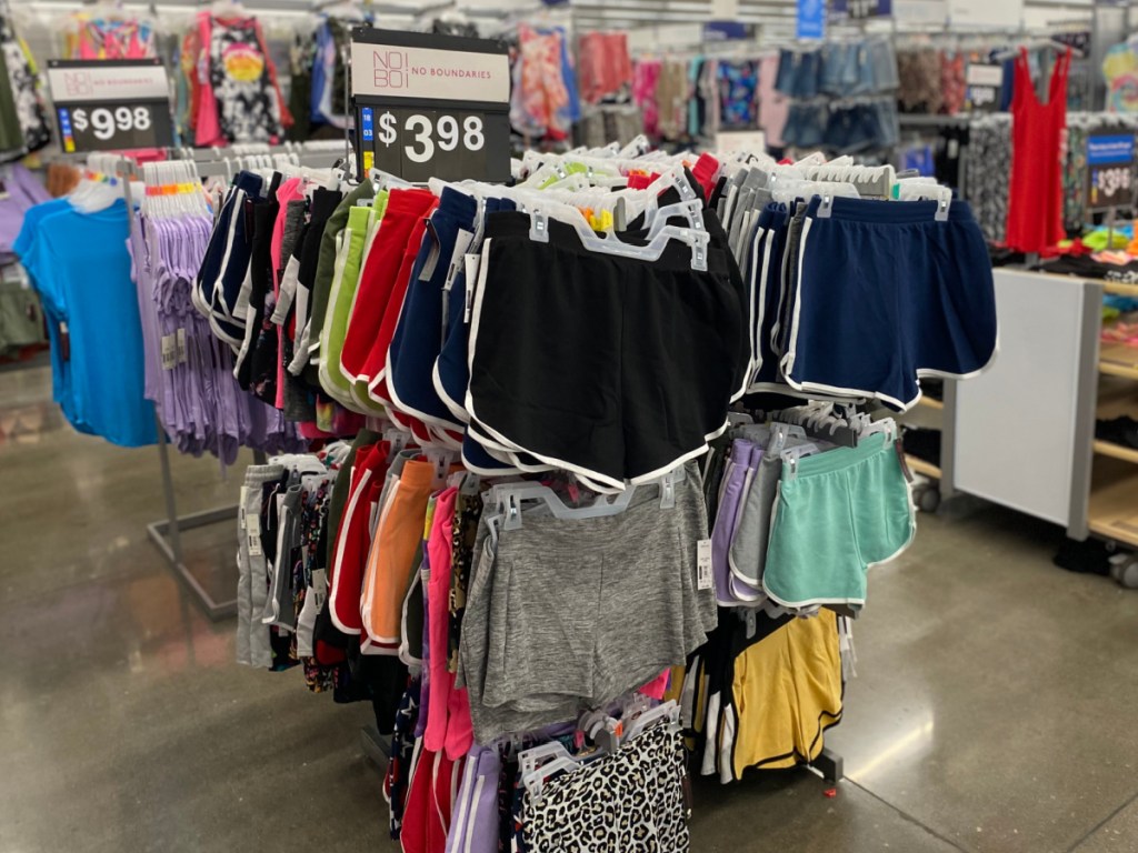 Shorts on display in-store