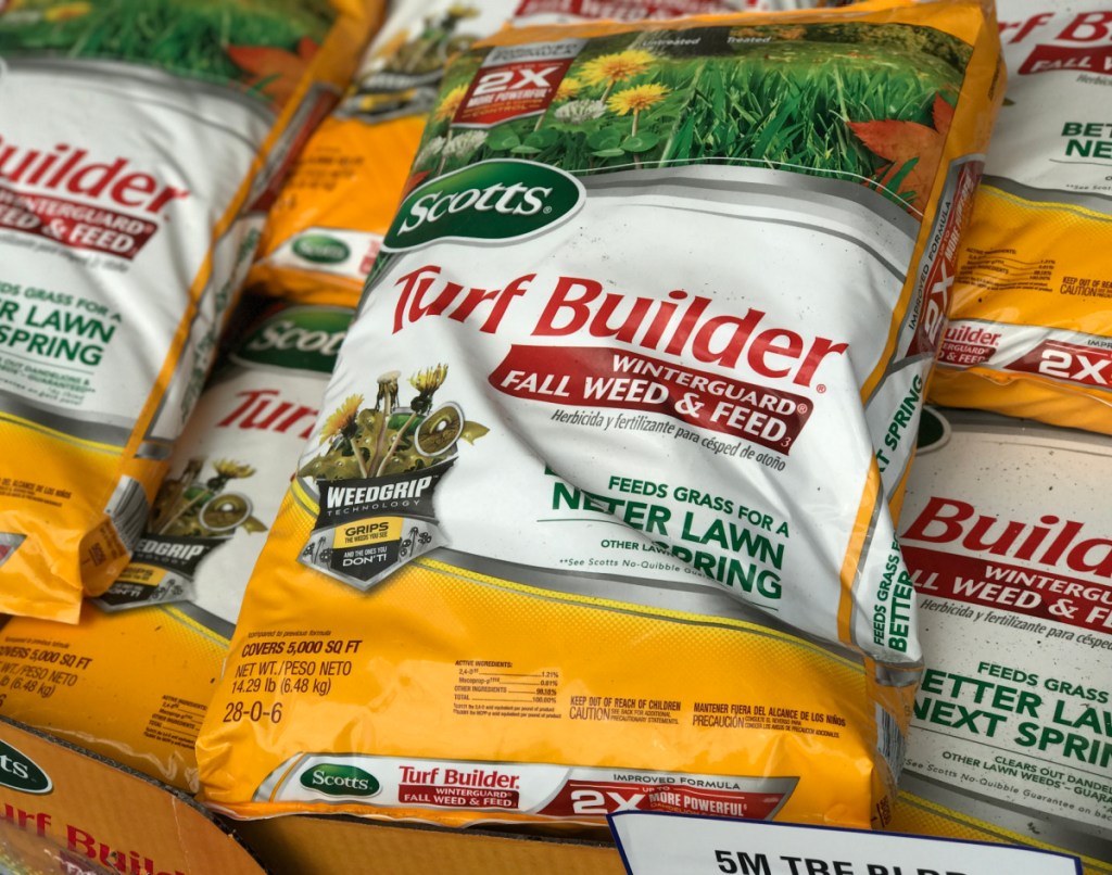 large bag of Scotts Turf Builder