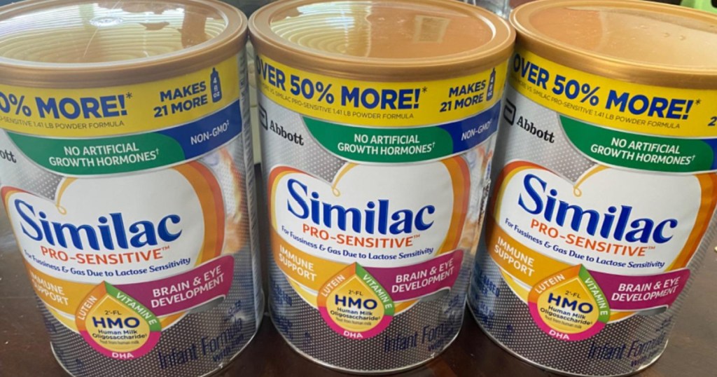 3 cans of similac sensitive formula