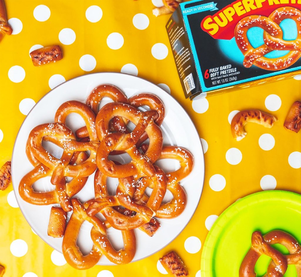 plate of soft pretzels