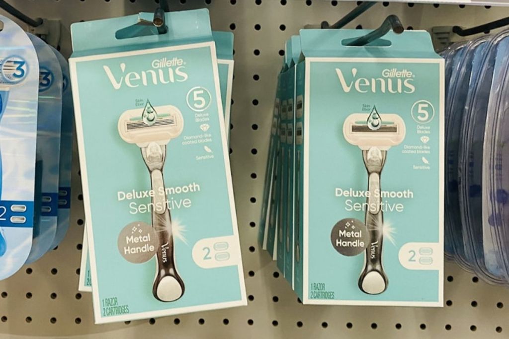 Venus Razors hanging up in-store