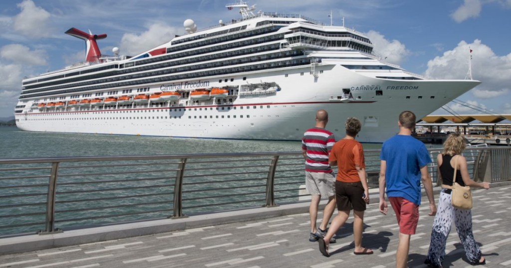 carnival cruise w/ people on deck