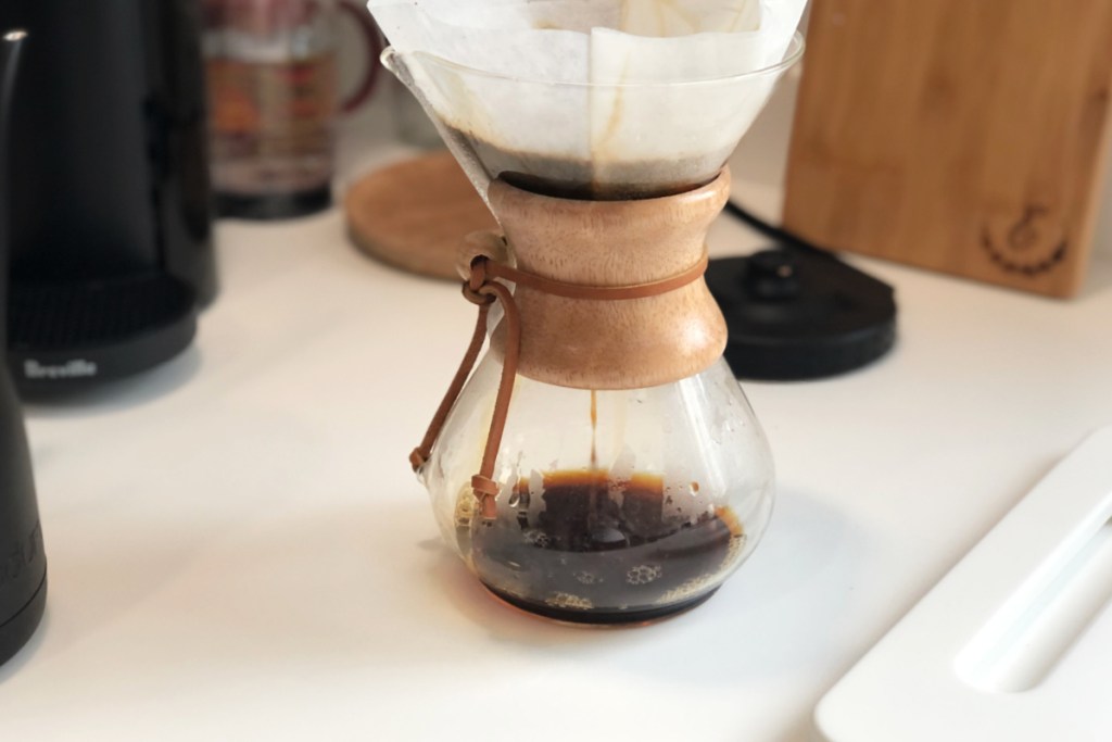 chemex with filter on counter