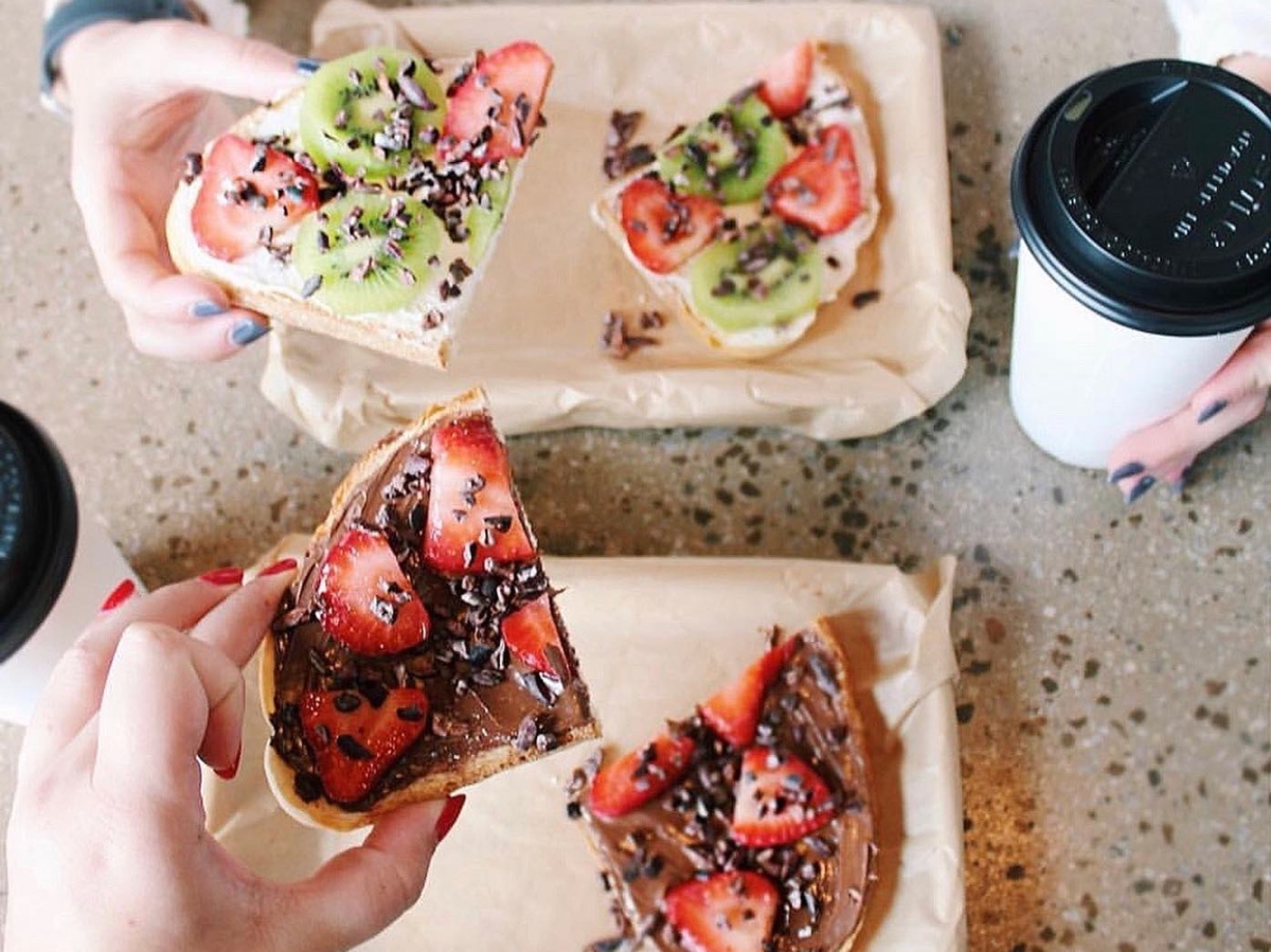 tax day freebie - holding fruit toast
