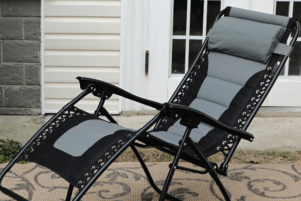 black and gray recliner chair