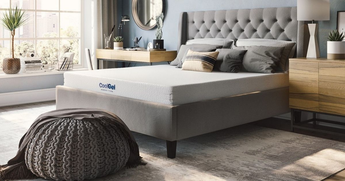 CoolGel mattress on gray platform