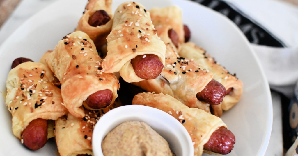 pigs in a blanket on a plate