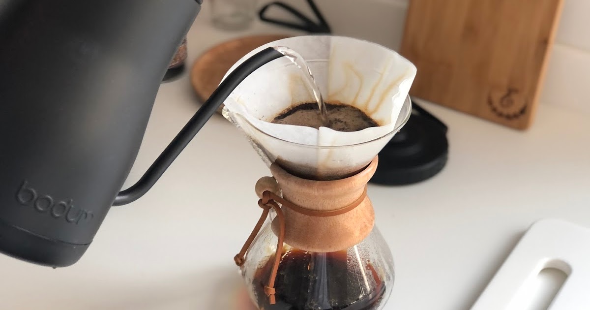 chemex and kettle on counter