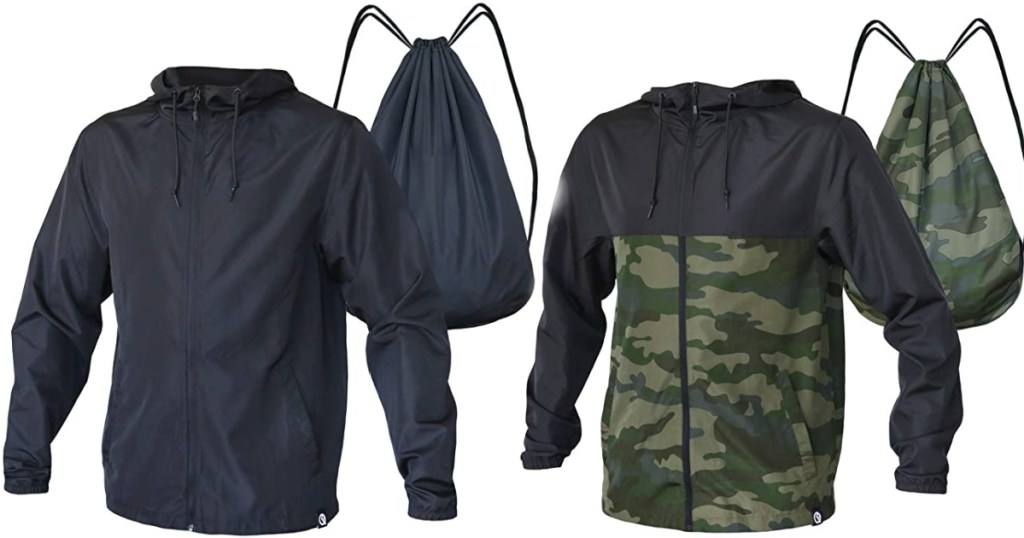 black and camo quickflip windbreaker