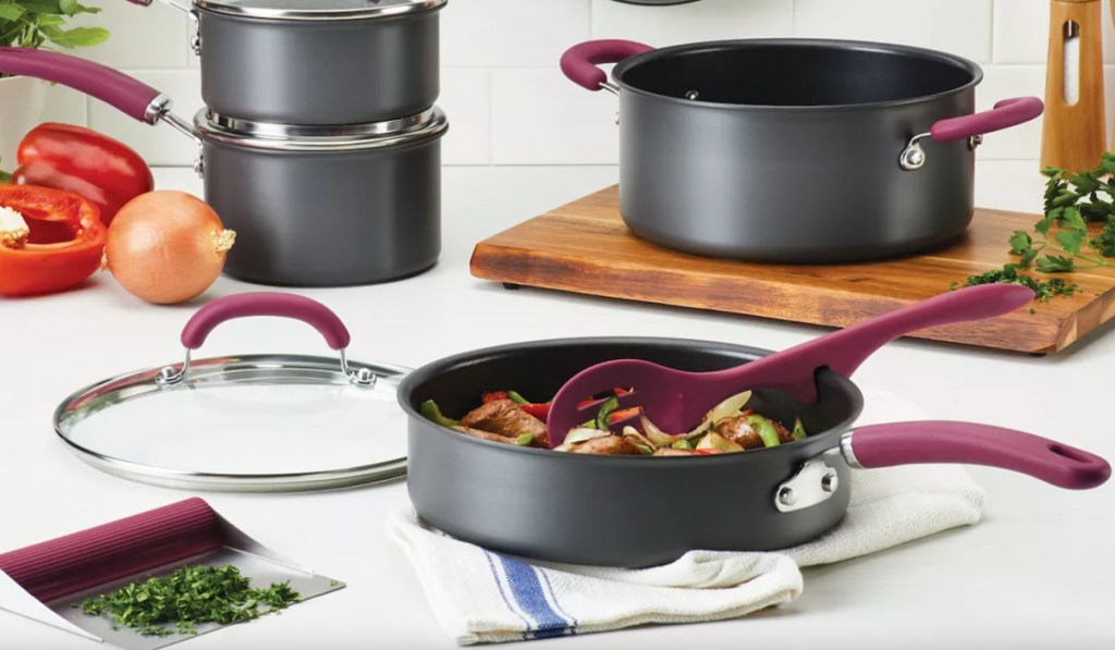 11-piece rachael ray hard anodized cookware