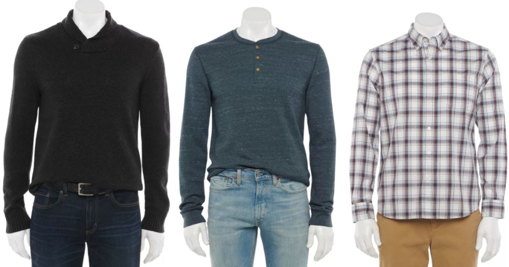 3 male mannequins with nice shirts on