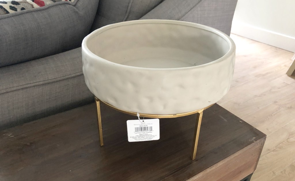 light grey cream planter