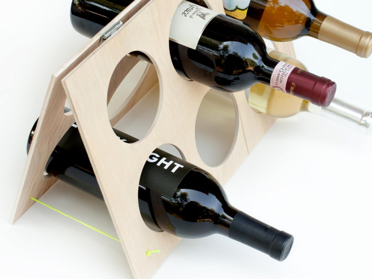 A-frame wooden wine rack 