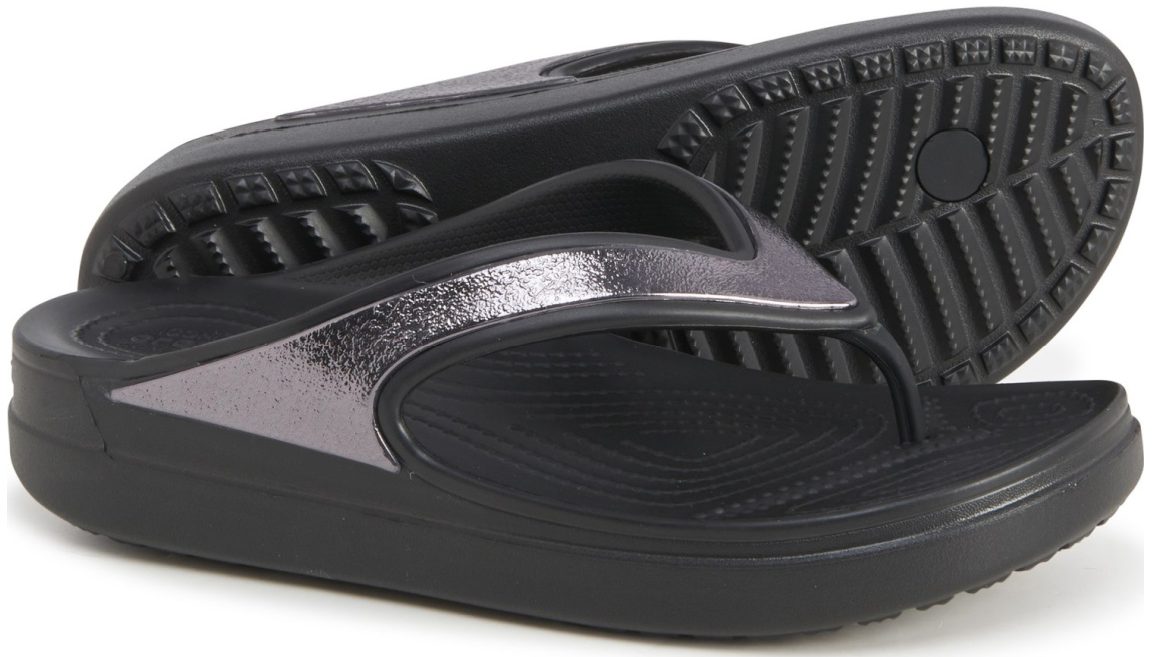 Women's Crocs Sloane Shine Wedge Flip-Flops