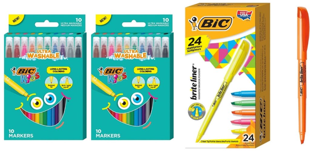 bic markers and highlighters in packaging 