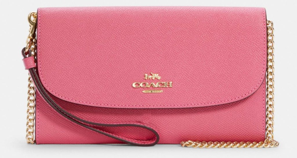 pink coach clutch crossbody bag