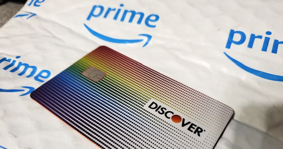 Discover card on amazon envelope