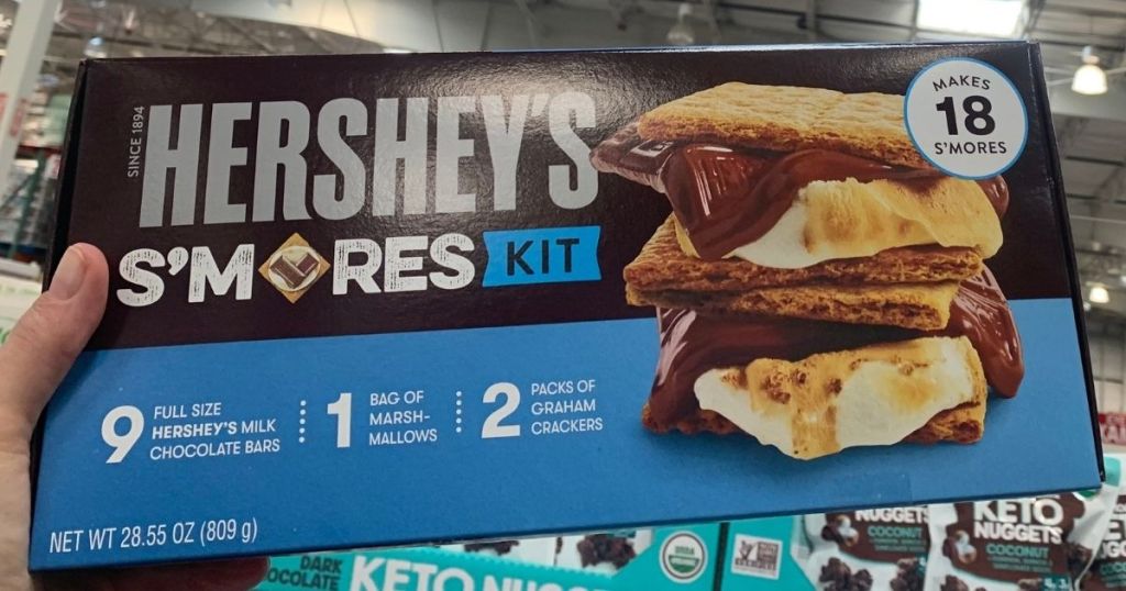 hand holding a Hershey's S'mores Kit