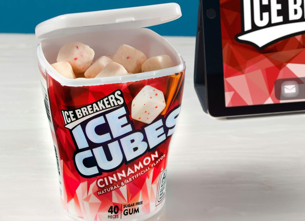 container of ice breakers cinnamon