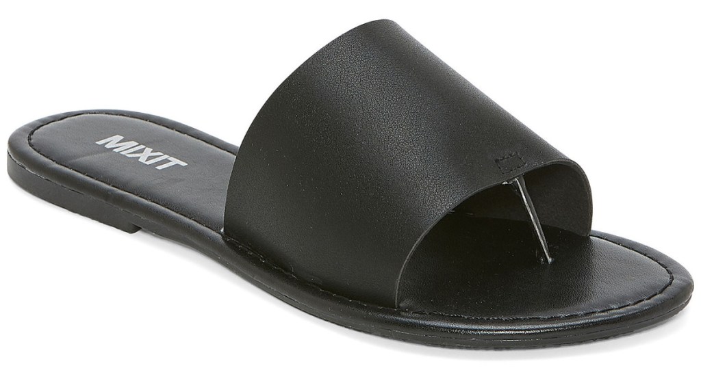black slide sandals