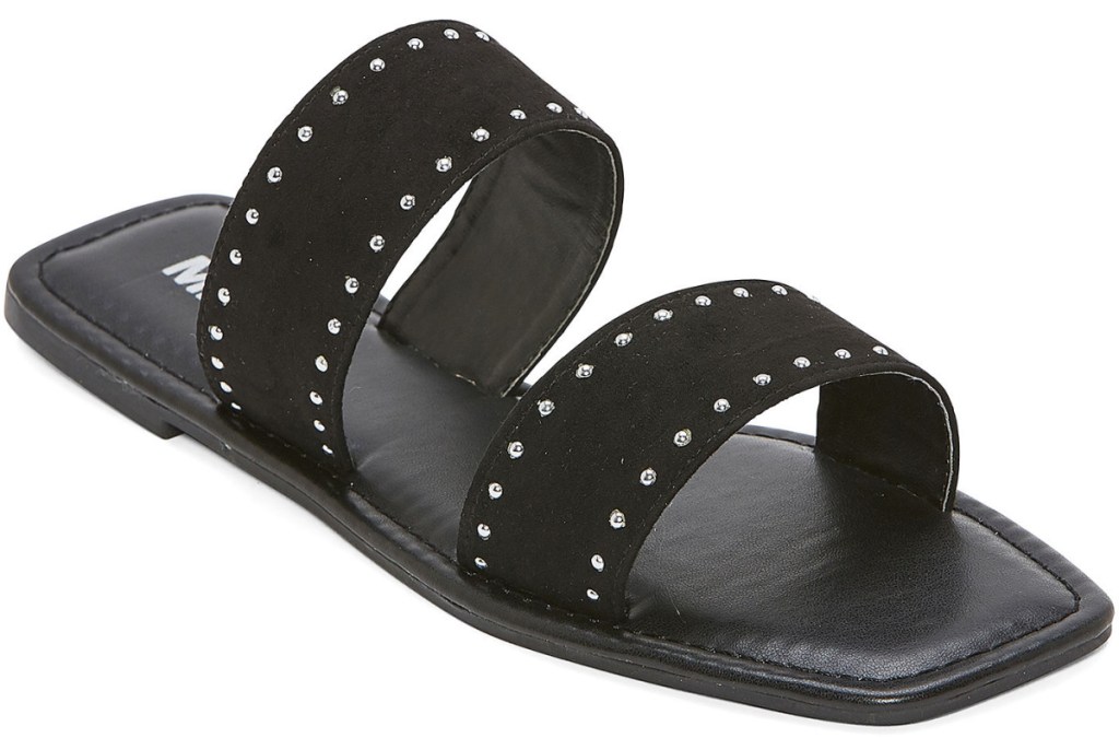 black stud slide sandals