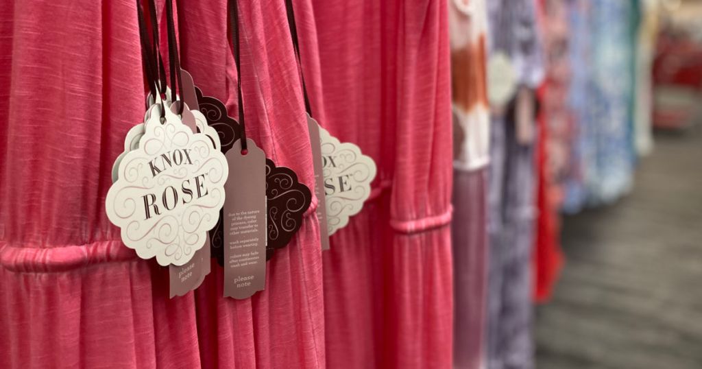 pink dresses on rack 