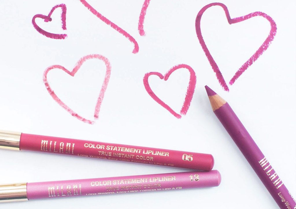 milani lip liners drawing hearts