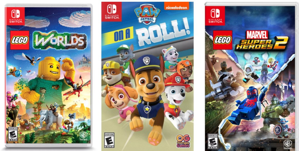 three Nintendo Switch video games