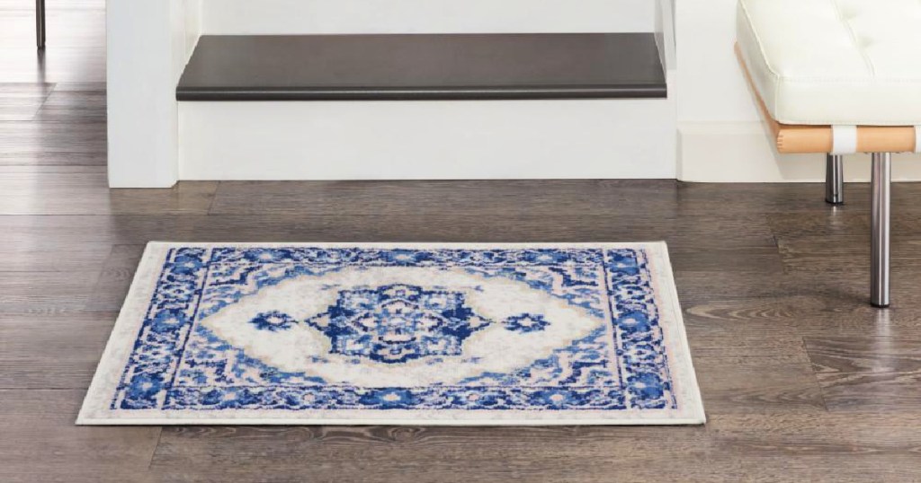 Nourison Whimsicle Ivory Blue 2ft x 3ft Center Medallion Traditional Area Rug