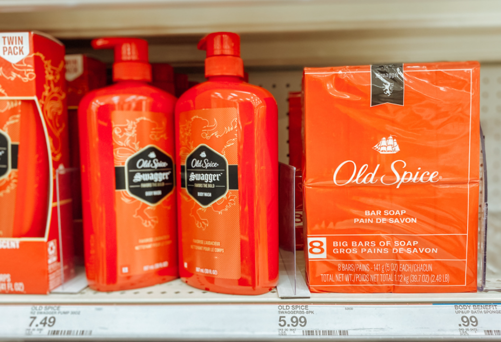 Old Spice Soaps on a shelf