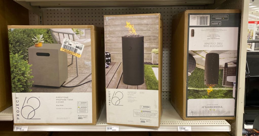 patio fire pits on shelf 