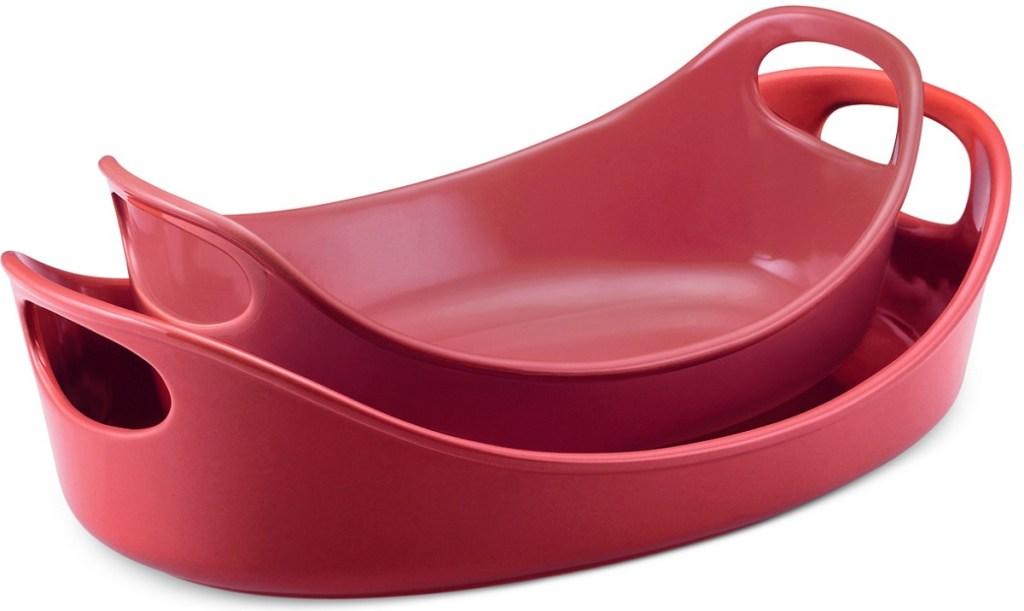 Two piece stoneware set in red