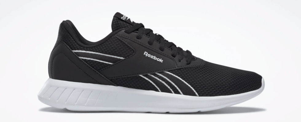 black and white Reebok sneaker