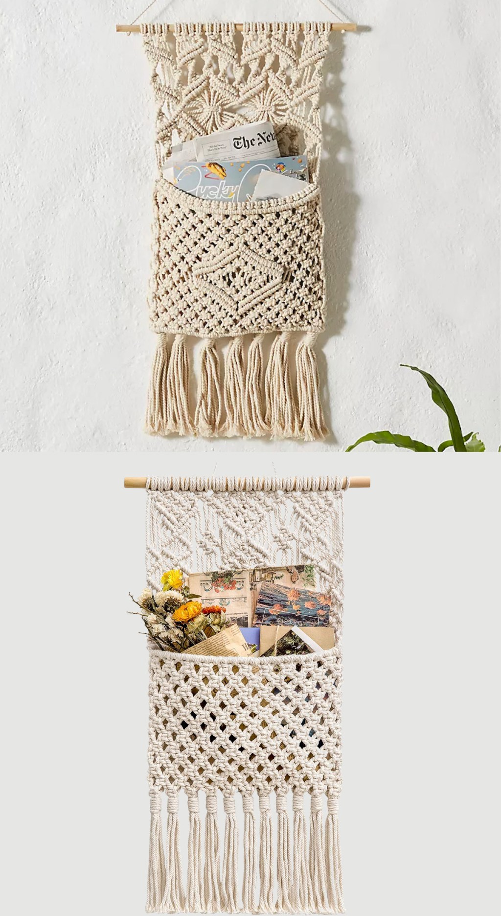 anthropologie and amazon macrame hangers